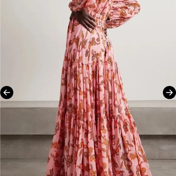 A.L.C. Pink Floral Paisley V-Neck Maxi Dress - Picture 3 of 3